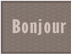 Tapis imprimes bonjour fluctus 40x60cm a plat