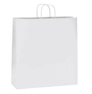 Sac papier kraft blanc 35x14x35cm p. torsadé