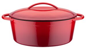 Cocotte ovale 33x25cm fonte emaillee red Shadow
