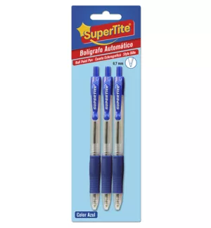 Stylo roller 0,7mm bleu, blister 3uts