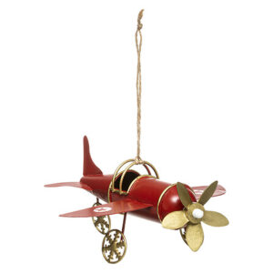 Sujet avion ancien 15 cm assorti rouge