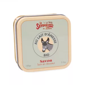 Savon boîte métal au lait d anesse 100g bio