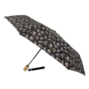 Parapluie pliable auto léopard noir
