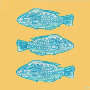 Serviettes 25x25 poisson lumineux pe26