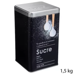 Boîte à sucre en poudre Black edition métal relief