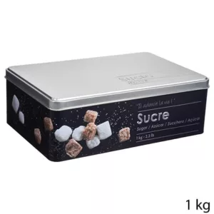 Boîte à sucre en poudre Black edition métal relief