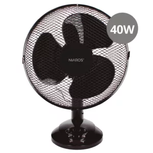 Ventilateur de table lindi 34cm 40w noir