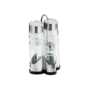 Set condiments huile vinaigre sel poivre