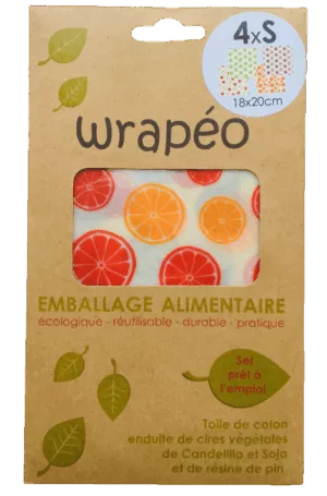 Wrapéo couleur cire végétale set de 4 18x20cm