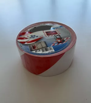 Ruban adhésif pvc 50mmx30mrouge/blanc