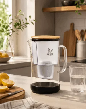 La carafe filtrante 1l en verre + 2 filtres