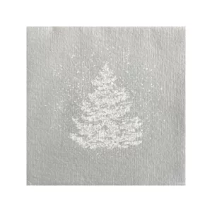 Fsserviettes 40x40 sapin roi des foret argent noel